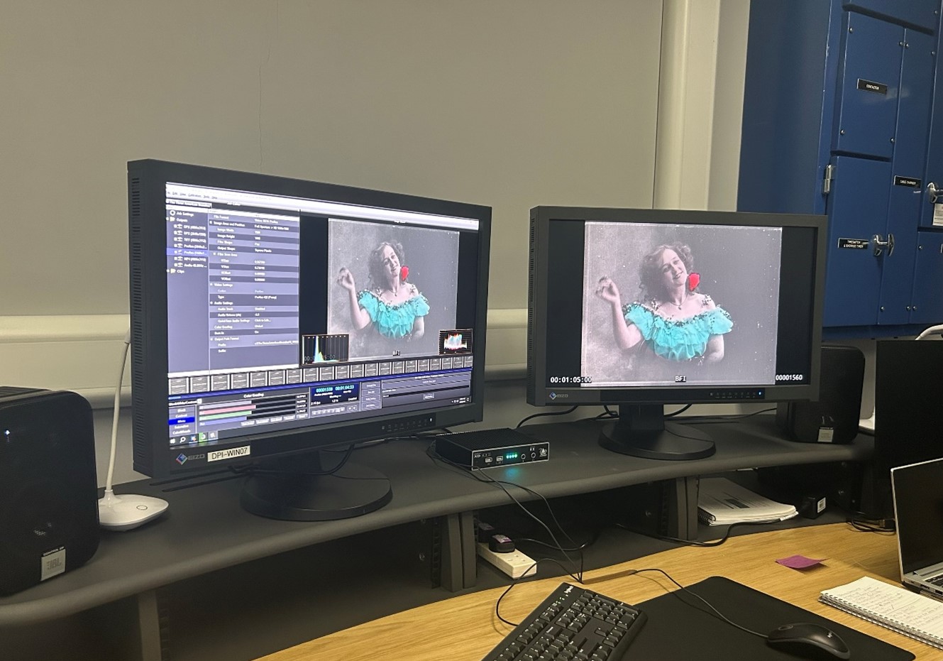 An example of the hand-coloured early film captured in high resolution scanning.